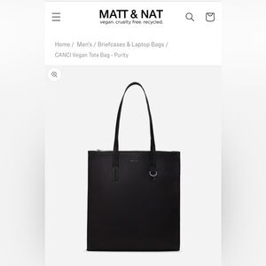 SOLD Matt and Nat black tote bag. Like new condition. Fits laptop